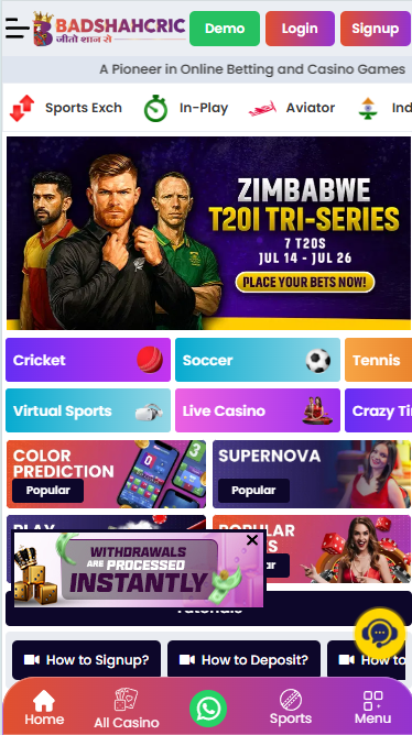 This image is app homepage image of best online betting app